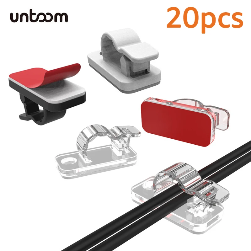 20pcs Cable Organizer Clips Cable Management Wire Keeper for Wall Desk Cable Organizer Holder USB Charging Line Winder Cord