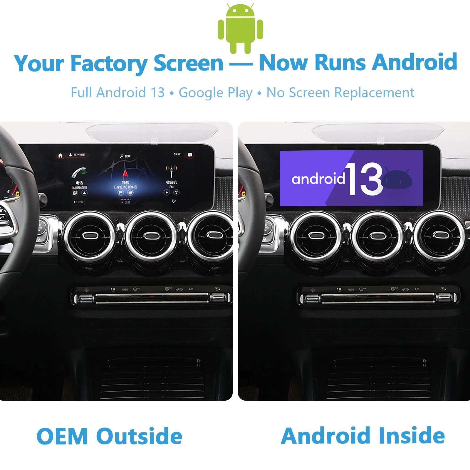 واجهة أندرويد لمرسيدس NTG6.0 MBUX، Google Play&CarPlay، W177 W247 H247 X247 X253 V167 X167 C257 W213 EQA EQB EQC Sprinter #4