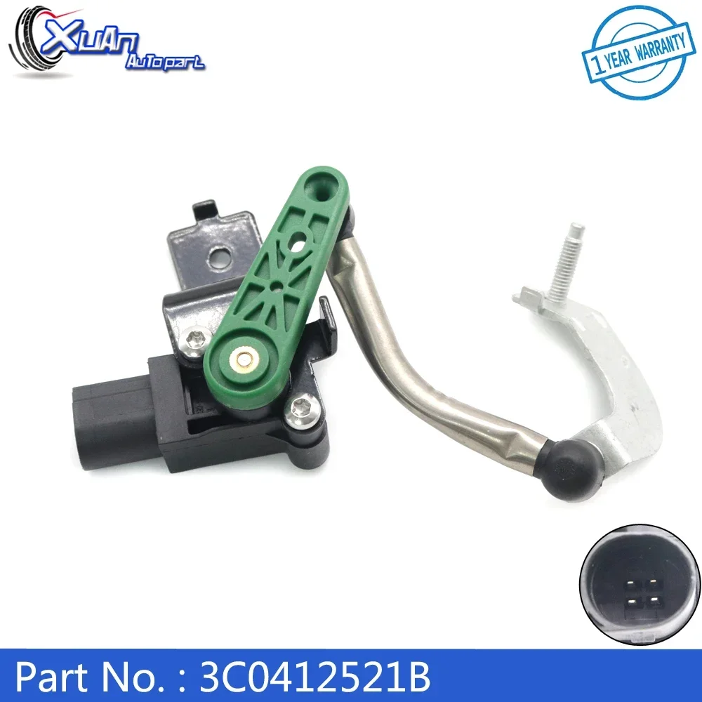 3C0412521B for Audi Q3 Volkswagen CC Eos Golf R32 GTI Rabbit Passat CC Tiguan 2008-2018 Front Left Headlight Level Sensor