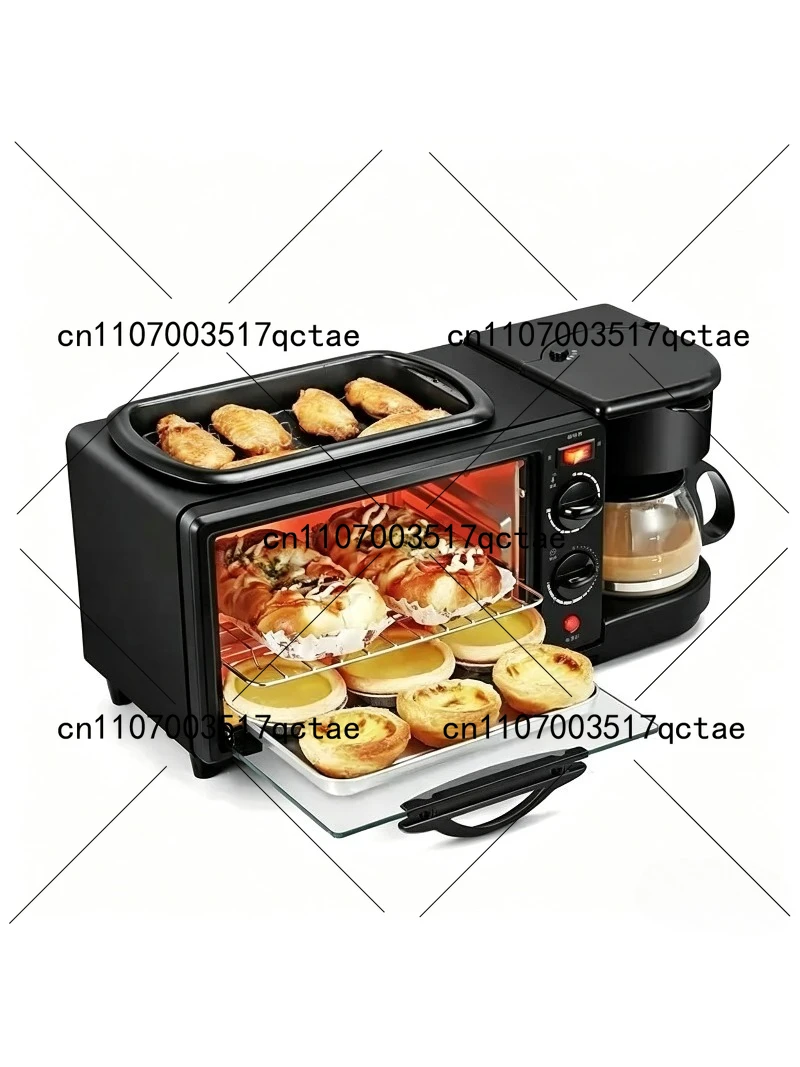 Multifunctional 3-in-1 Breakfast Station Microwave Coffee Maker - Quick Meal & Beverage Kitchen Appliance
