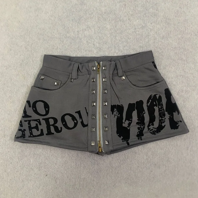 Millennium subculture Y2k retro sexy spicygirl style mini shorts summer gothic punk style personality versatile slim mini shorts