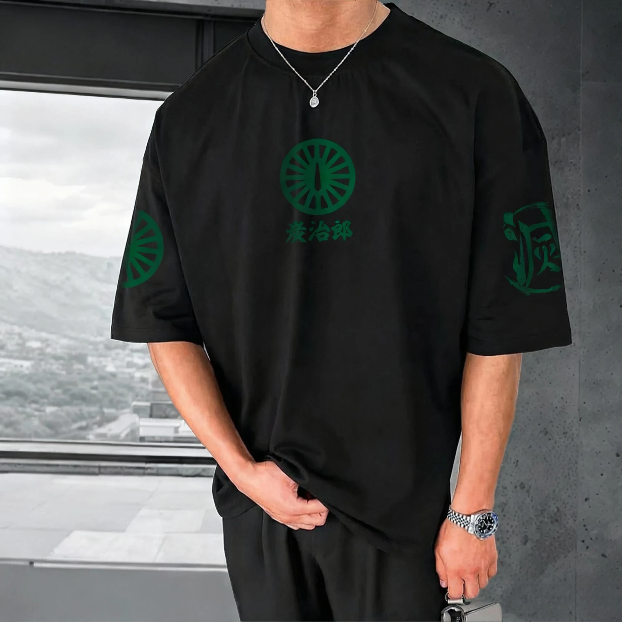 Demon Slayer Anime Kamado Tanjirou Printed T-shirt 2025 Men's Women's Summer Harajuku Plus Size Y2K Casual Loose Cotton T-shirt