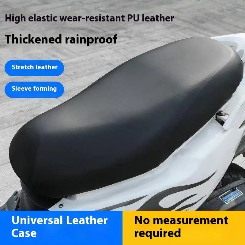 1pc Motorcycle Seat PU Leather Cover Waterproof Dustproof Sunscreen Motorbike Scooter Cushion Seat Protector Covers Accessories