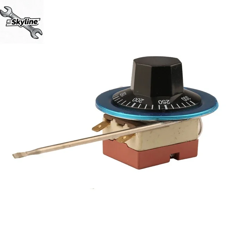 50-300 Degrees Celsius 2-pin Tempering Switch Capillary Dial Thermostat - Adjustable Temperature Controller for Electric Oven