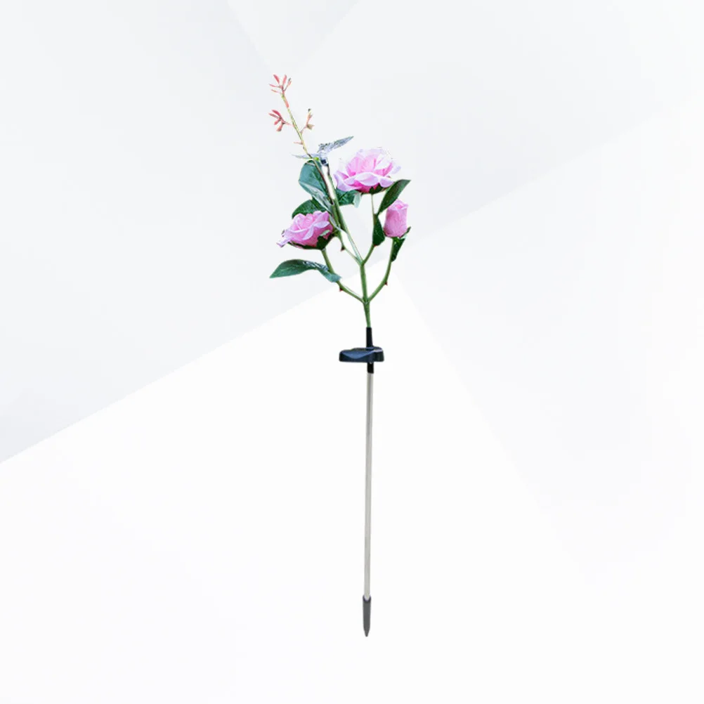 

Solar Led Flowers Lights Waterproof Garden Decorative Lawn Lamp For Outdoor Pathway Yard Pink Rose With Butterfly