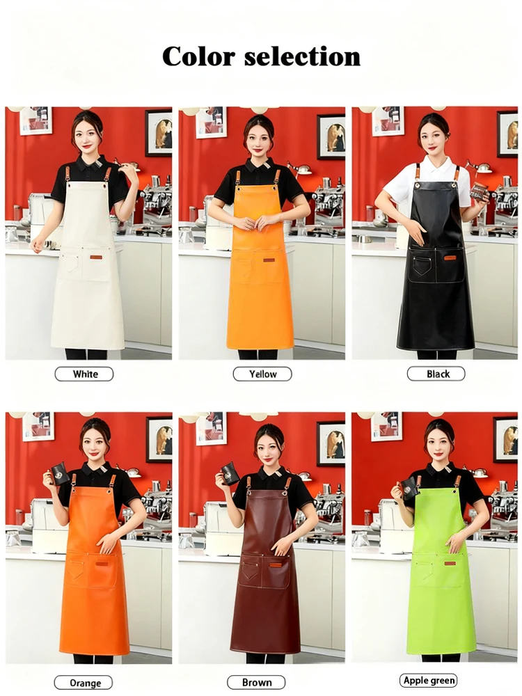 Avental longo e impermeável para serviço pesado, avental revestido de PU extra longo, proteção total para durabilidade máxima e fácil limpeza