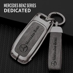 Funda de cuero para llave remota de coche, carcasa de aleación de Zinc para Mercedes Benz A, C, E, S, G, clase GLC, CLE, CLA, GLB, GLS, W177, W205, W213, W222, X167, AMG