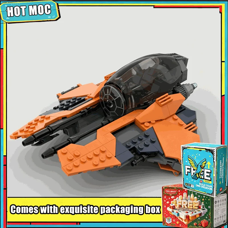 381 Parts MOC Sci Fi Space Interceptor Fighter Building Blocks Galaxy Battle Model DIY Creative Assembly Educational Toy Gifts