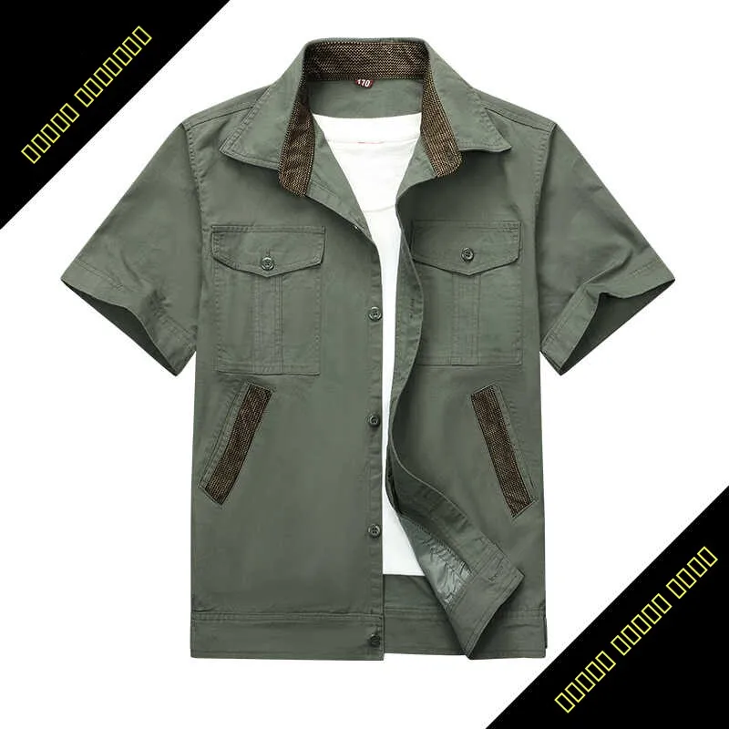 

Men's Summer Thin Pure Cotton Camouflage Workwear Set Welding Labor Protection Clothes Anti-soil Wear-resistant Anti...