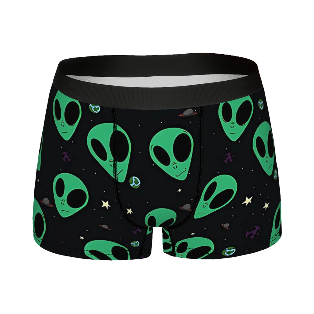 

Seamless Alien Pattern Alien UFO Pattern Underpants Cotton Panties Male Underwear Ventilate Shorts Boxer Briefs