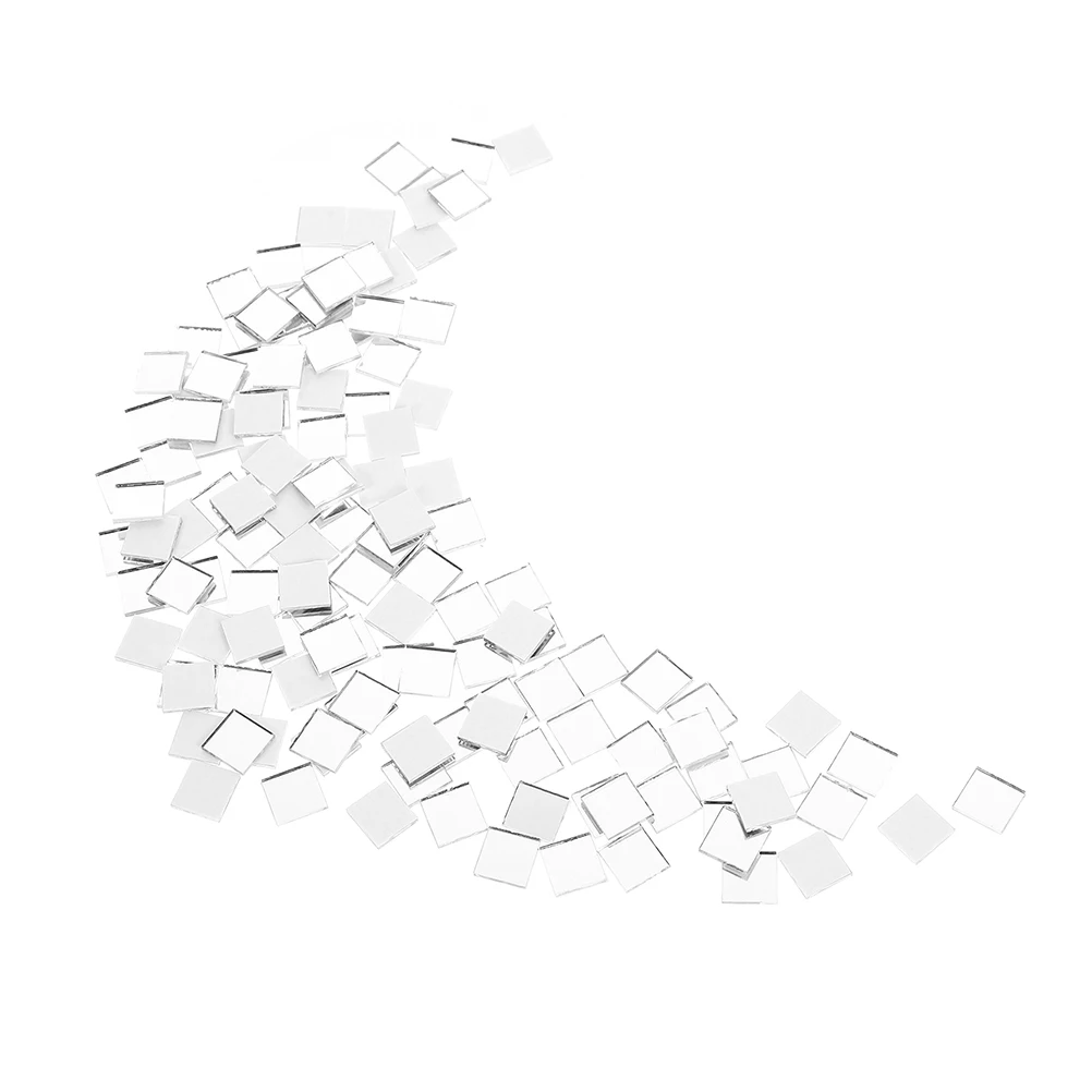 

100Pcs Mirror Mosaic Tiles 1cm Self Adhesive Square Glossy Mirror Tile for Living Room Bedroom Office Decorative Craft Projects