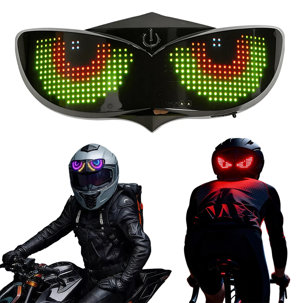 

1Set Bike Helmet Light LED Helmet Display (Without Helmet) for Motorcycle, Scooter, Ebike, Snowmobile Safety Warning LED Screen