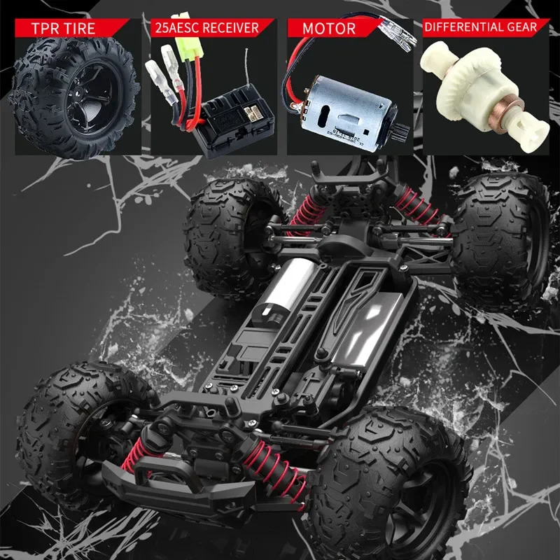 1:18 All-terrain Racing RC Car 4WD 40KM/H Independent Suspension Shock Brakes Function High-speed Remote Control Buggy Kid Toy