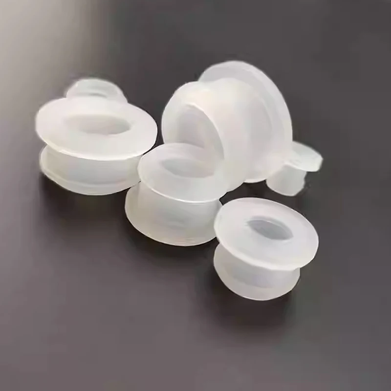 Transparente Aufsteckbare Durchgangsloch-Silikonkautschuk-Dichtungsstopfen T-förmige Elastische Drahtdichtungen für Hohlbohrungen 4,5mm~30mm – Detail 5