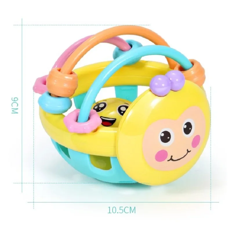 Baby Soft Rubber Rattle Children Early Childhood Biting Bell Toy Bee Hand Bell Rattle Dumbbell Baby Toy Gift 0-12 Months