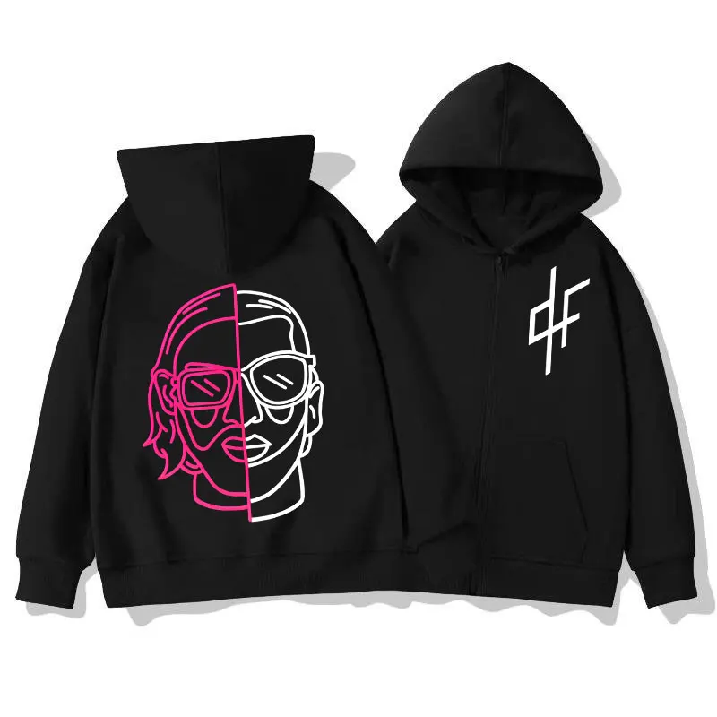 

Rapper PNL Le Monde Chico Graphic Zipper Hoodie Fashion Hip Hop Zip Up Sweatshirts Men Women Clothing Casual Oversized Pullovers