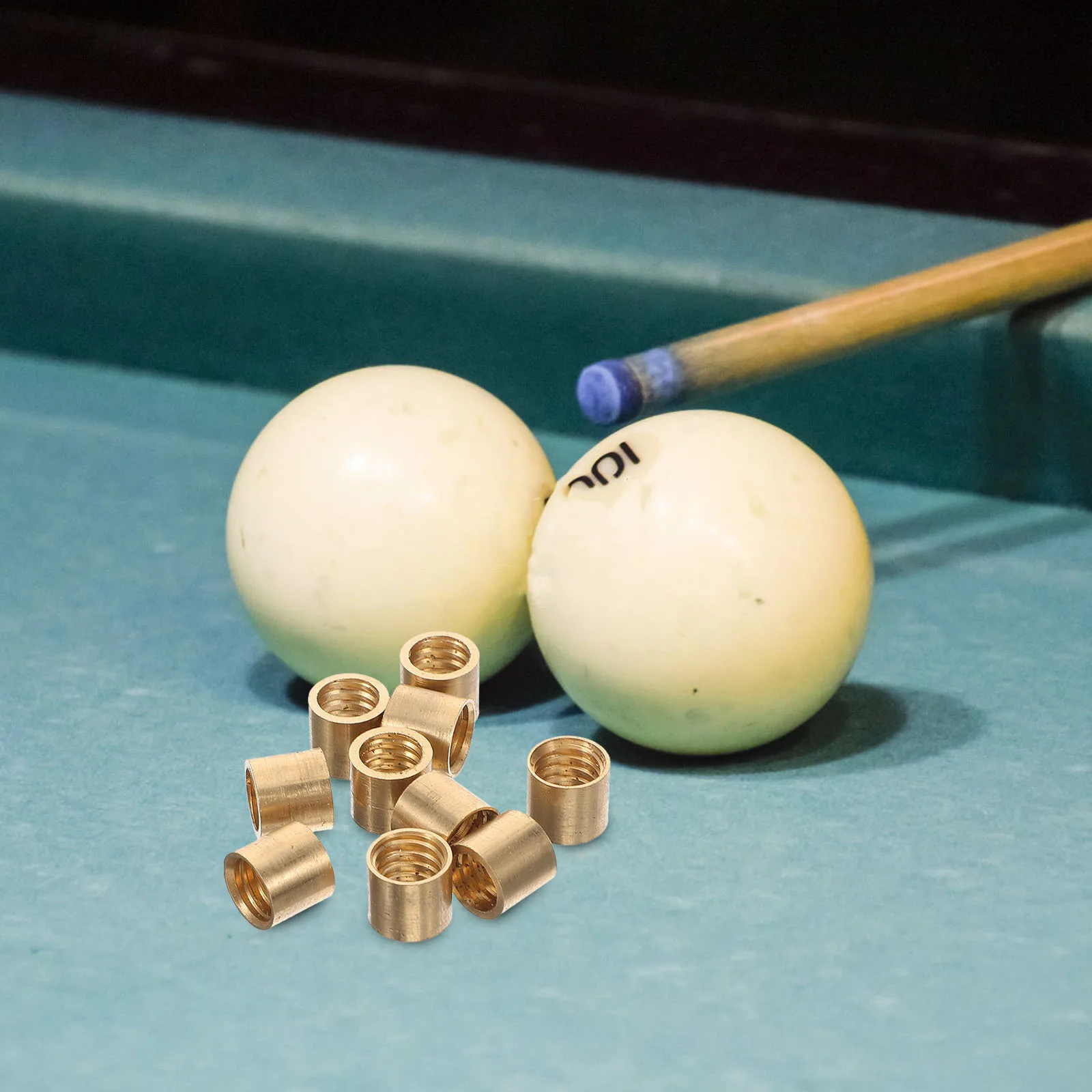 

10Pcs Brass Billiard Cue Ferrules Durable Smooth Surface Professional Snooker Pool Cue Repair Replacement Billiard Pool Table