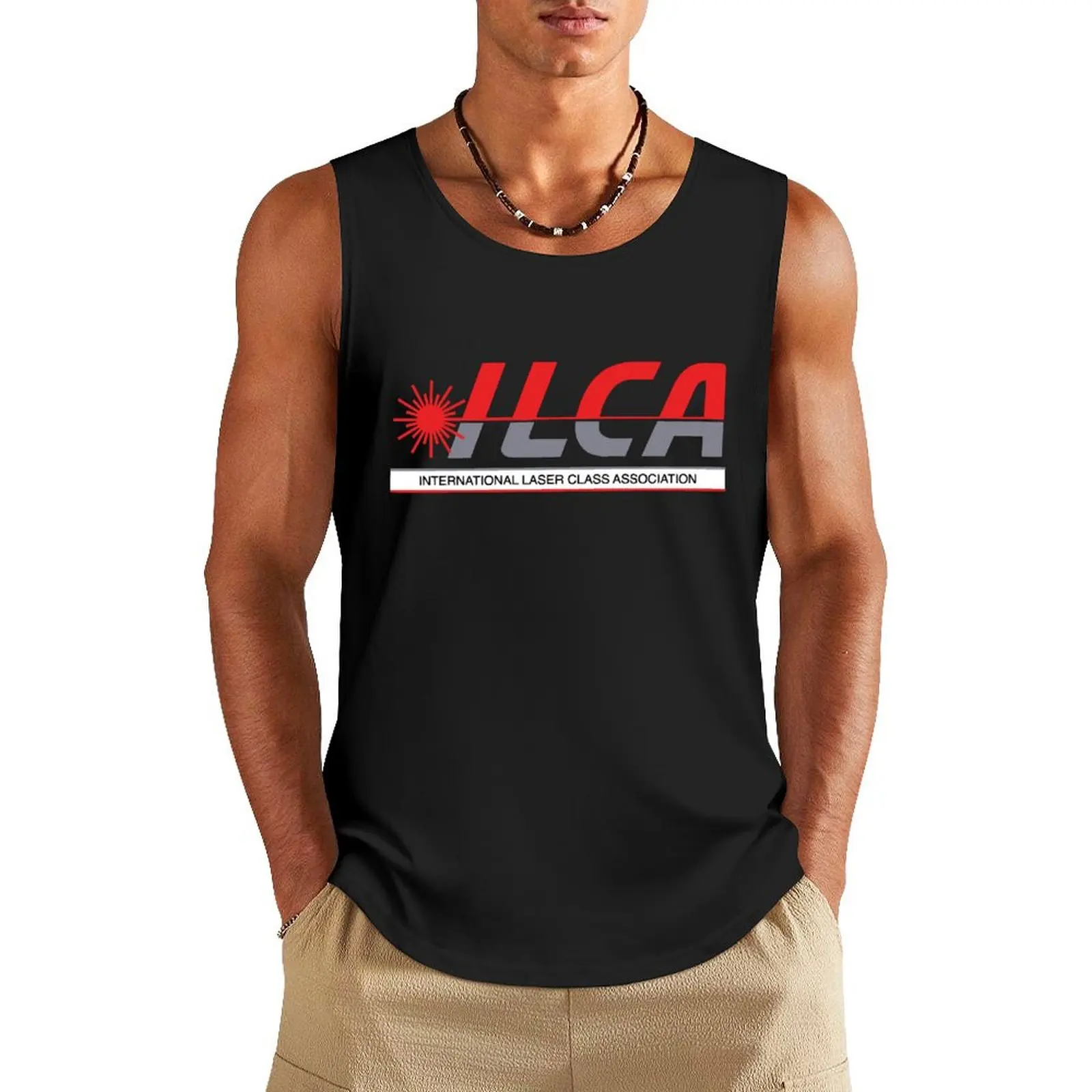 

ILCA- International Laser Sailing Association-logo Tank Top Men's clothes luxury style summer clothes for men men gym clothing