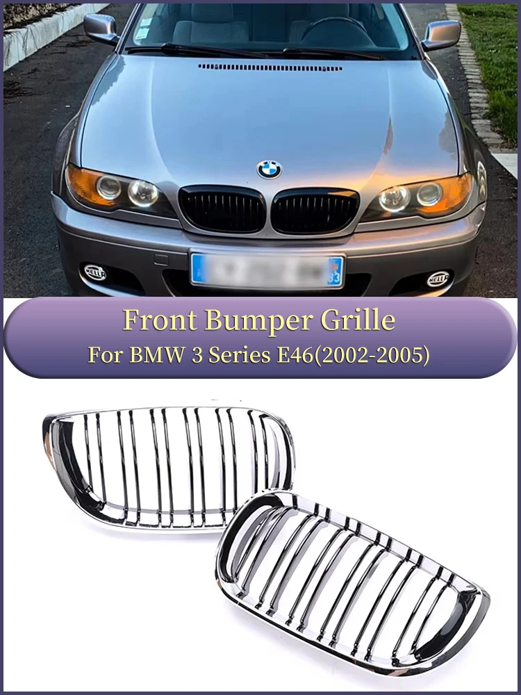 

For BMW 3 Series E46 1998-2003 Front Bottom Bumper Kidney Gloss Black Grills Racing M Color Grille 2/4 Doors 325i 320i 330i