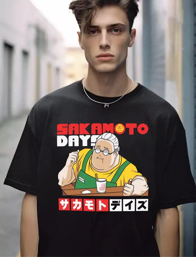Sakamoto Days Anime T-Shirt, Japanese Manga Graphic Tee, Assassin Action Streetwear, Otaku Aesthetic Shirt, Cool Anime Gift