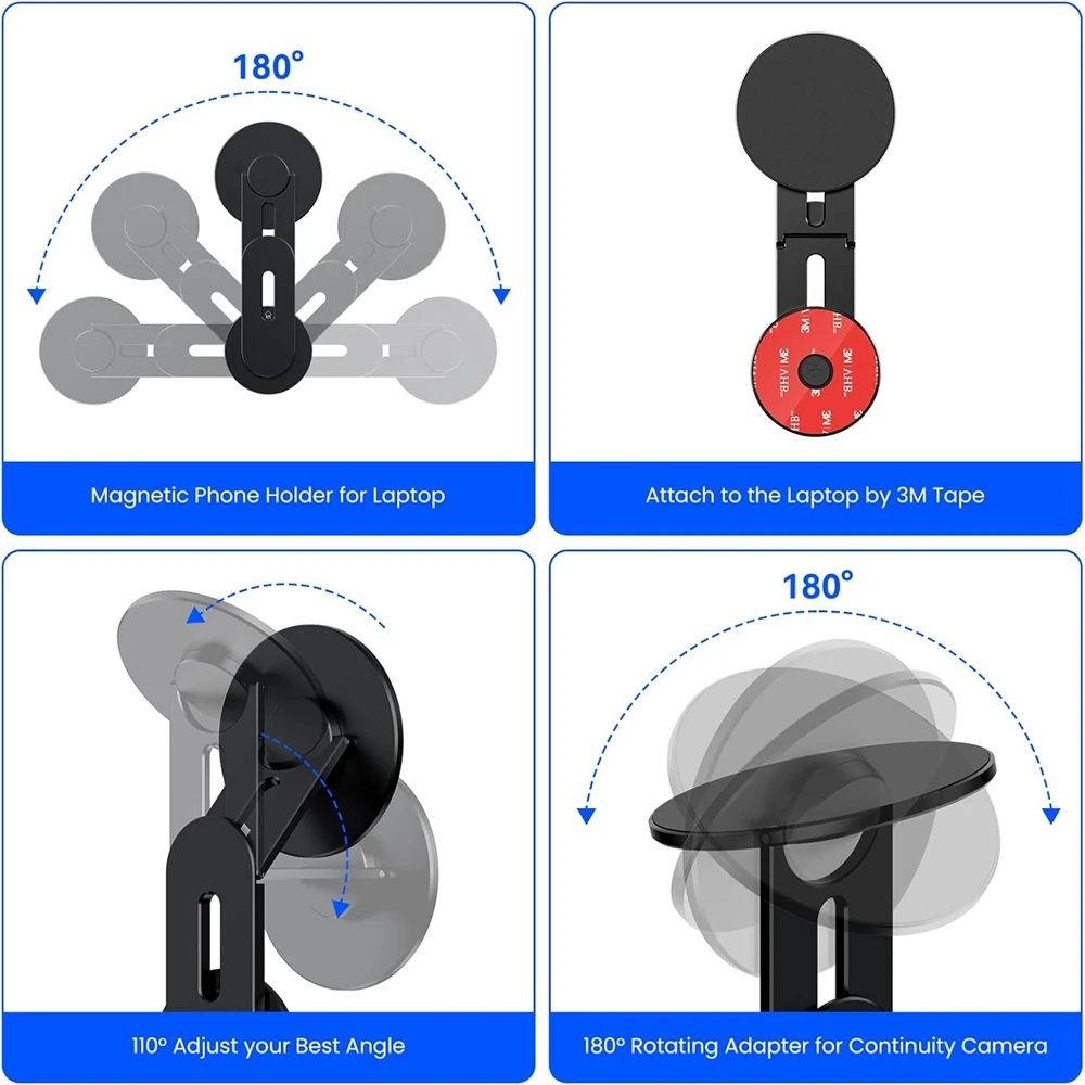Magnetic Laptop & Car Phone Holder for Tesla Model 3/X/Y/S for Mag/safe IPhone 16/15/14 Metal Adjustable Side Mount Bracket