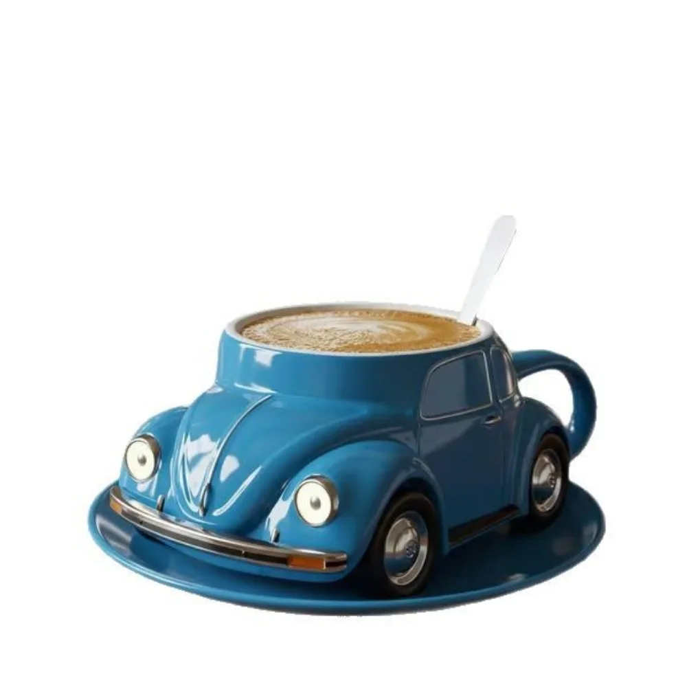 Gifts Funny Beetle Shaped Coffee Mug Unique Novelty Beetle-Shaped Coffee Cup Handmade Car-Shaped Tea Cup for Desktop Ornament