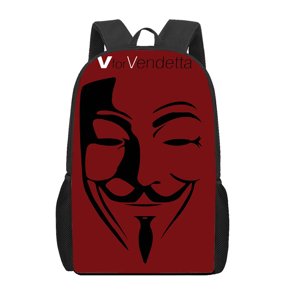 V untuk Vendetta ransel bergambar tas buku anak laki-laki perempuan ransel bahu remaja ransel penyimpanan bepergian kasual tas Laptop