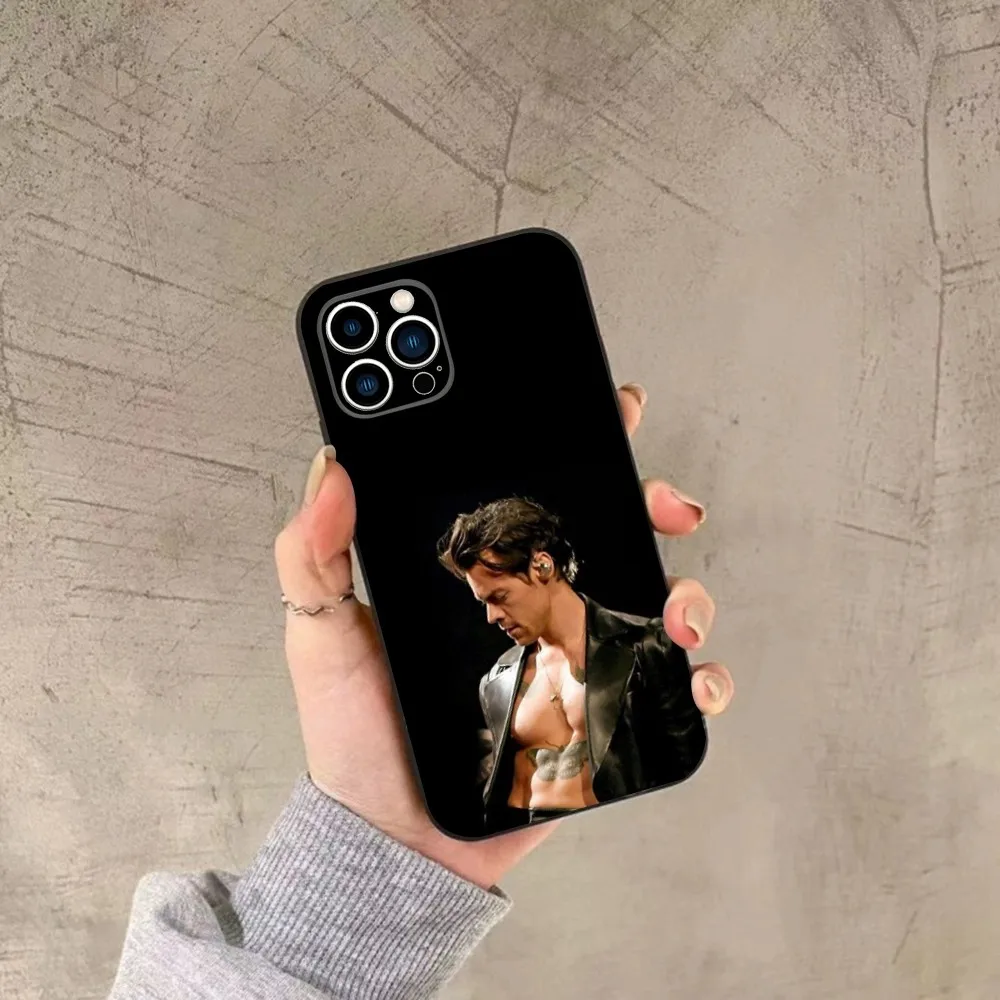 H-harry s-styles telefon esetben számára IPhone 15, 14, 13, 12, 11, Plus, -ért Maximilián, XS, X, XR, Az, Mali, 8, 7 Árverseny szilikon Ágcsernyő fedezze