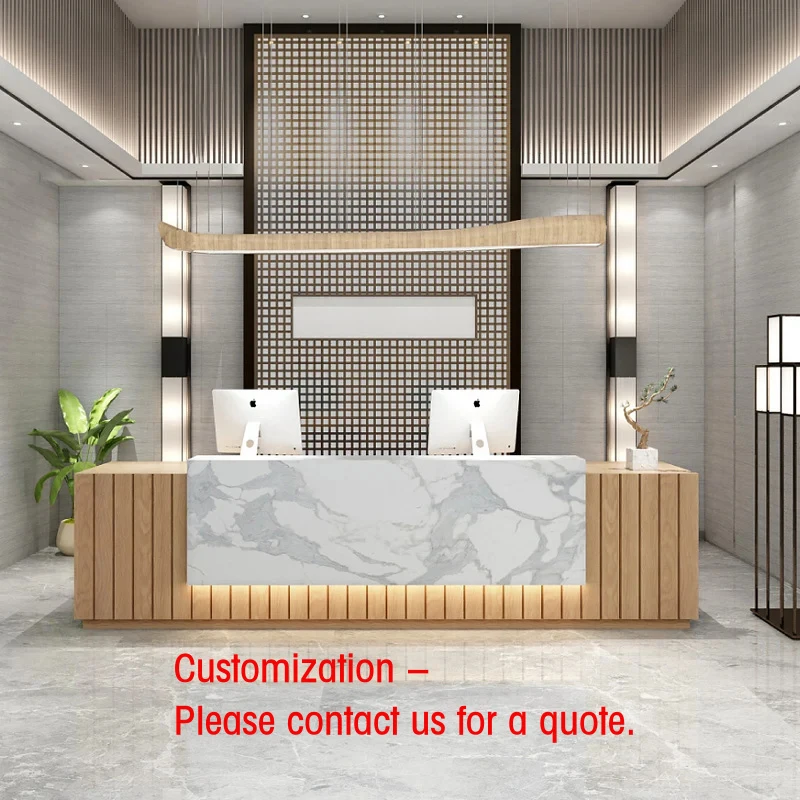 custom.Modern Hotel Sales Department and Company Front Desk Simple Welcome Reception Desk High-end Beauty Cashier bar