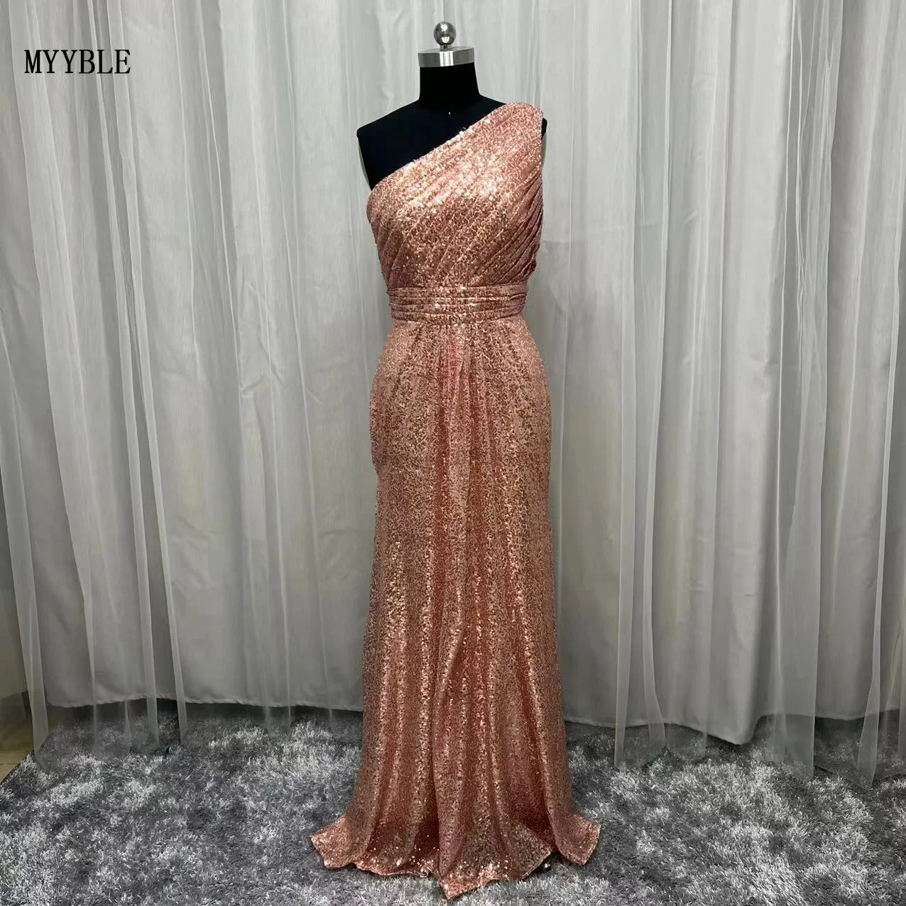 

Real Photo Sparkly Sequin Mermaid Evening Dresses Party Gowns Vestidos De Festa Floor Length Formal Plus Size Prom Dress