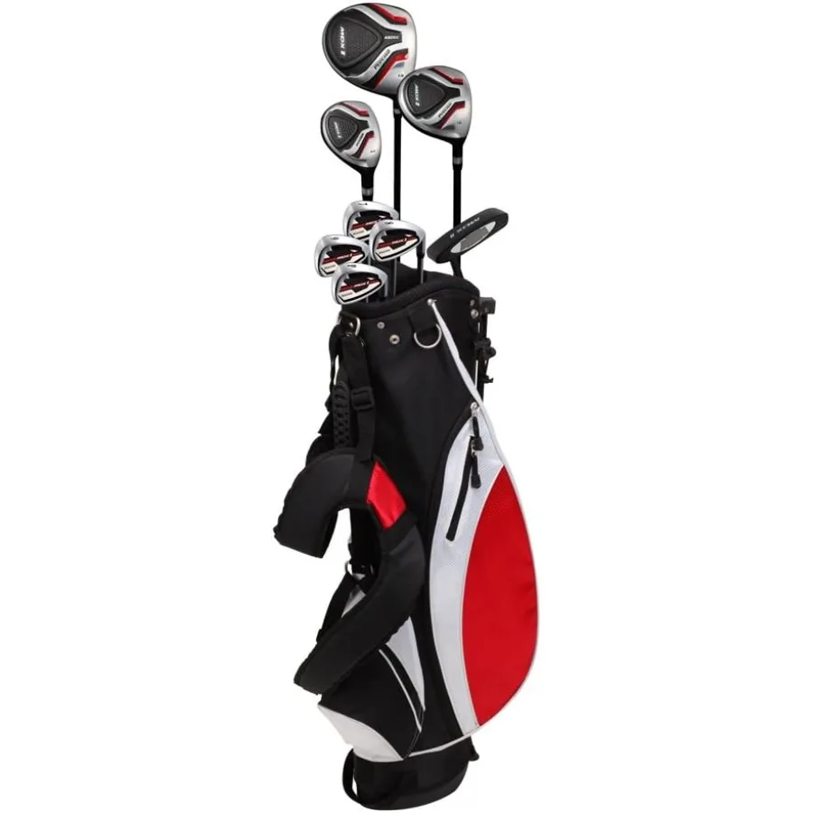 مجموعة نادي الجولف للمراهقين للأعمار 1316 نوادي الجولف للشباب لليد اليمنى واليسرى مع سائق من التيتانيوم من الفولاذ المقاوم للصدأ الهجين 7PW مكاوي مضرب