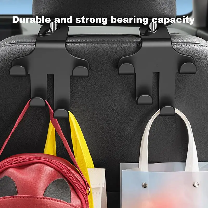 Car Hangers For Seat 2pcs Black Auto Back Seat Headrest Hook Seat Bag Holder Car Interior Accessories Headrest Organizer For