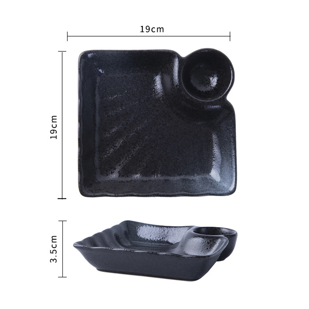

Ceramics Sauce Dish Black Seasoning Bowl for Dipping Sauces Serving Condiments Restaurants Sauce Dish Dipping Bowl