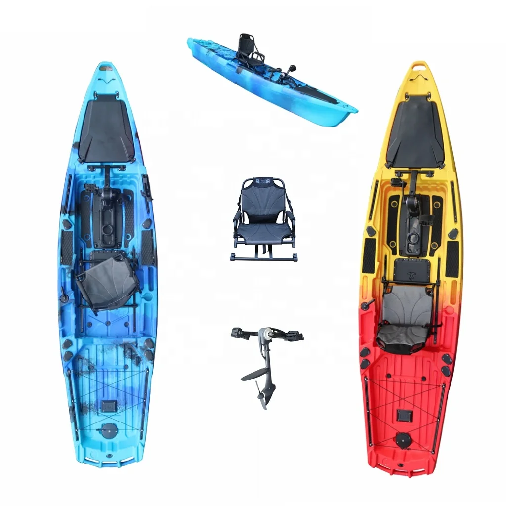 Ce Kayak Canoe Kayak Hdpe Material Sit on Top with Pedals Fishing Vicking 1 Person Pedal Fishing Electric Engines 18 Lb