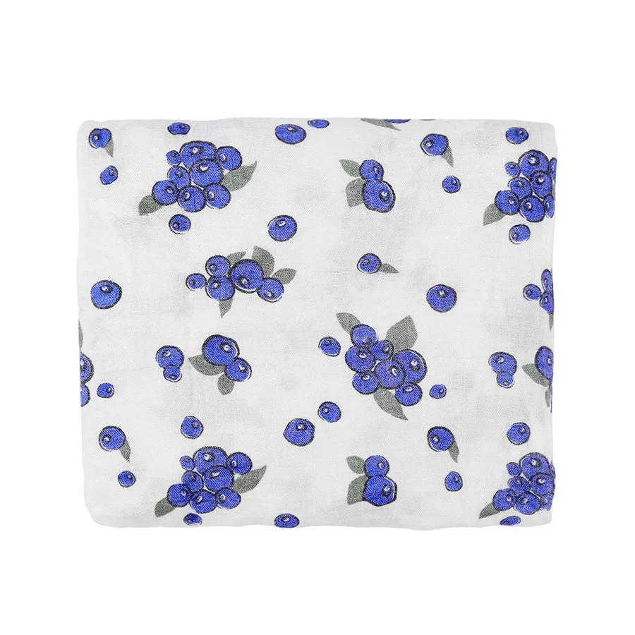 100% бамбуковое детское Пеленальное Одеяло, мягкое бамбуковое одеяло для детской коляски, милое детское одеяло с фруктами