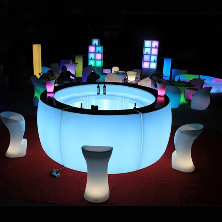 LED Illuminated Bar Counter Outdoor Bar Furniture