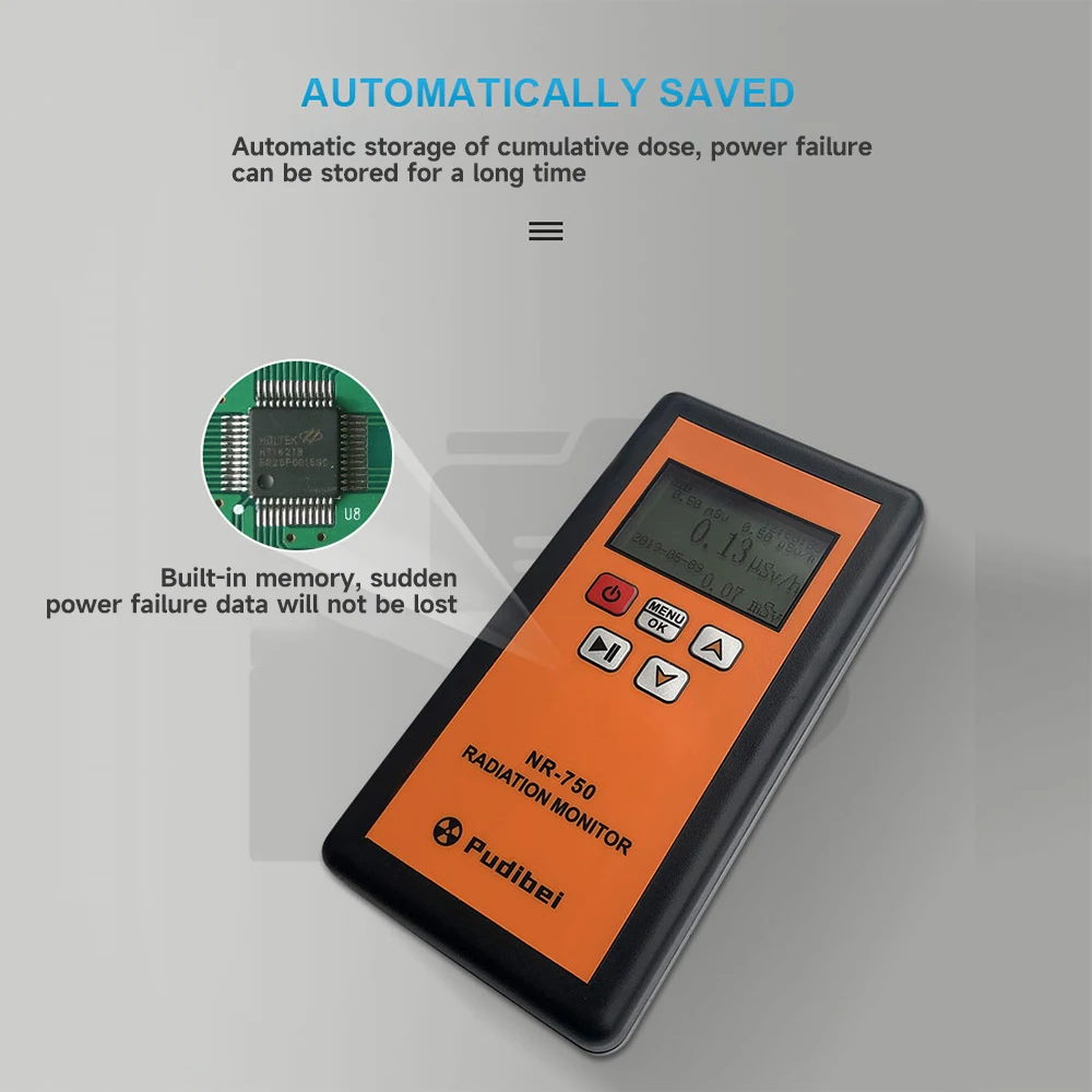 NR-750 Nuclear Radiation Detector จอแสดงผล LCD ในครัวเรือน Radioactive Tester Geiger Counter Β Y X-Ray Detection Triple Alarm