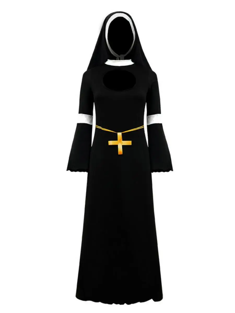 Nouveauté loween Par scène Performance nonne Cosplay Costume Role-plang tenue ensemble coton traditionnel chinois ethnique W...