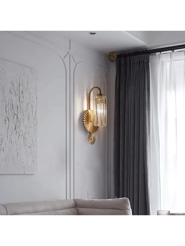 Luxury crystal wall lamp, bedroom living room background wall corridor aisle bracket lamp
