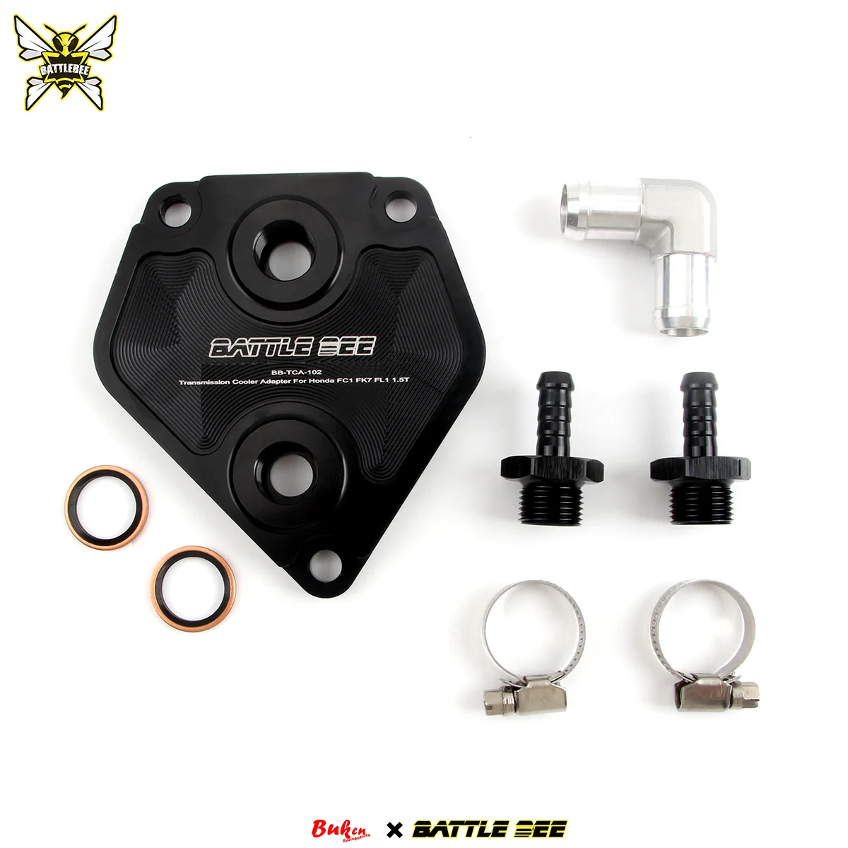 Battlebee New Gear Box Transmission Cooler Adapter Base Plate Sandwich for for Civic FC 1.5T Ver2.0 Cvt Model BB-TCA-102
