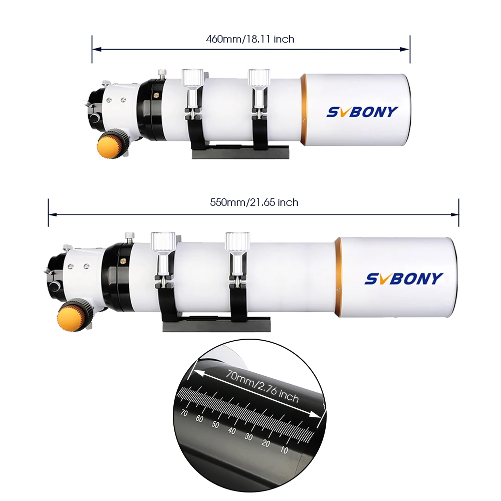 Svbony SV503 Astro Telescope 70/80/102ED Extra Low Dispersion Achromatic Refractor OTA For Exceptional Viewing Astrophotography