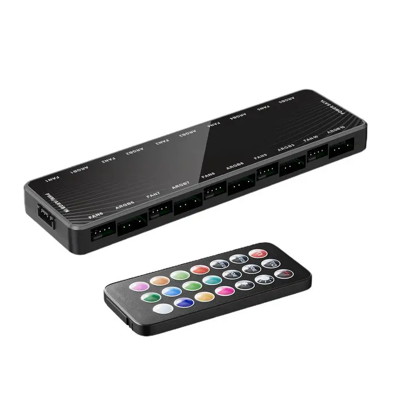 Rgb Компьютер Корпус ПК Вентилятор Концентратор ПК Вентилятор Концентратор Компьютер Argb ШИМ Вентиляторы Разветвитель ШИМ Вентилятор Контроллер Температуры Интегратор Rgb Компьютер