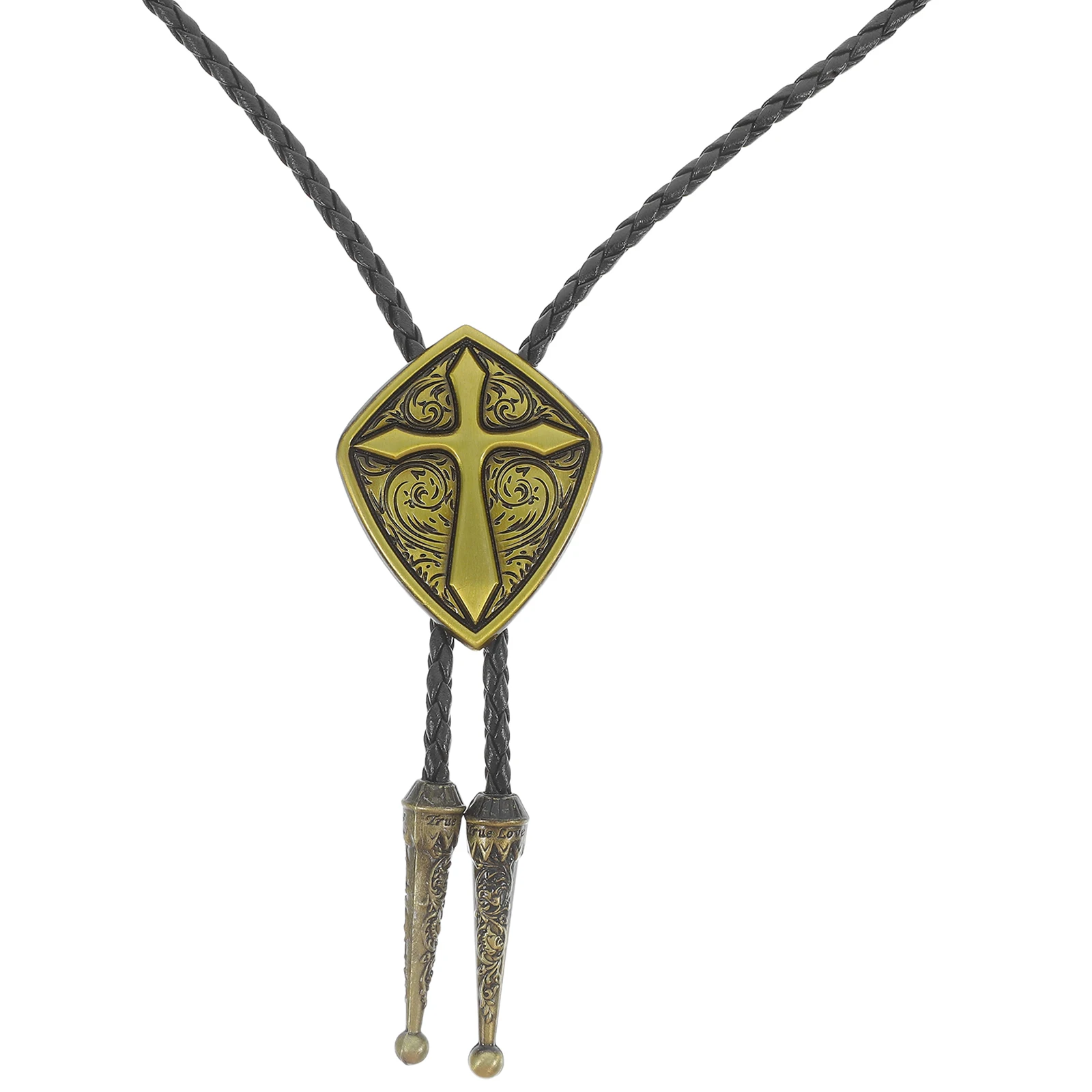 

Cross Bolo Tie Adjustable Necklace Western Cowboy Pendant Sweater Chain Rustic Vintage Accessories Special Occasions Zinc Alloy