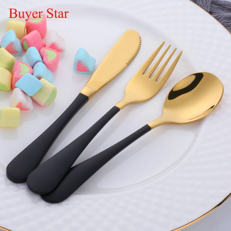 Children Cutlery Set 3Pcs Stainless Steel Tableware Spoon Fork Knife Set Utensils High Quality Kids Dinnerware Set Cute Flatware