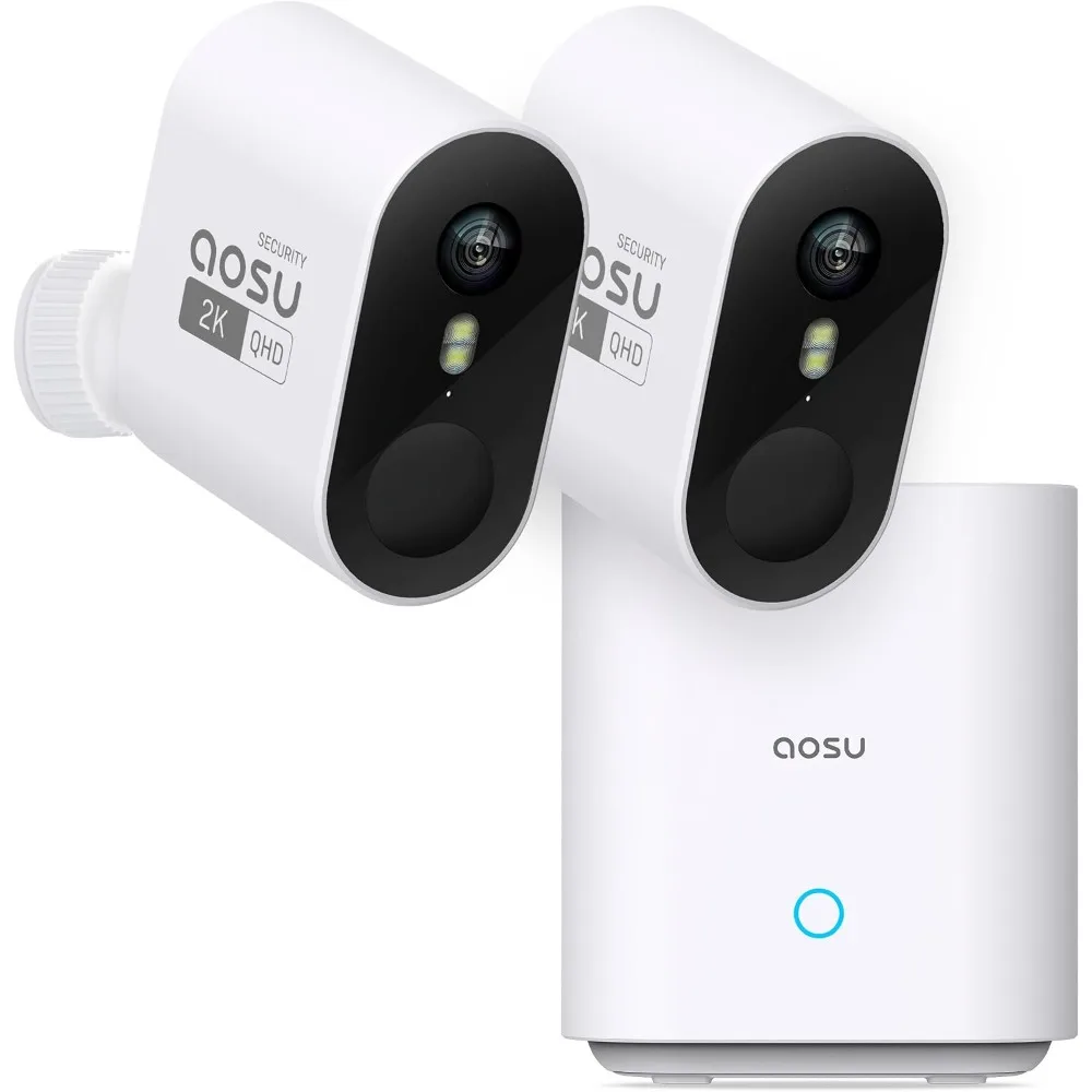 Wireless Outdoor Security Cameras with 2K HD Night Vision, Long Battery Life, Wide View, and Motion Alerts