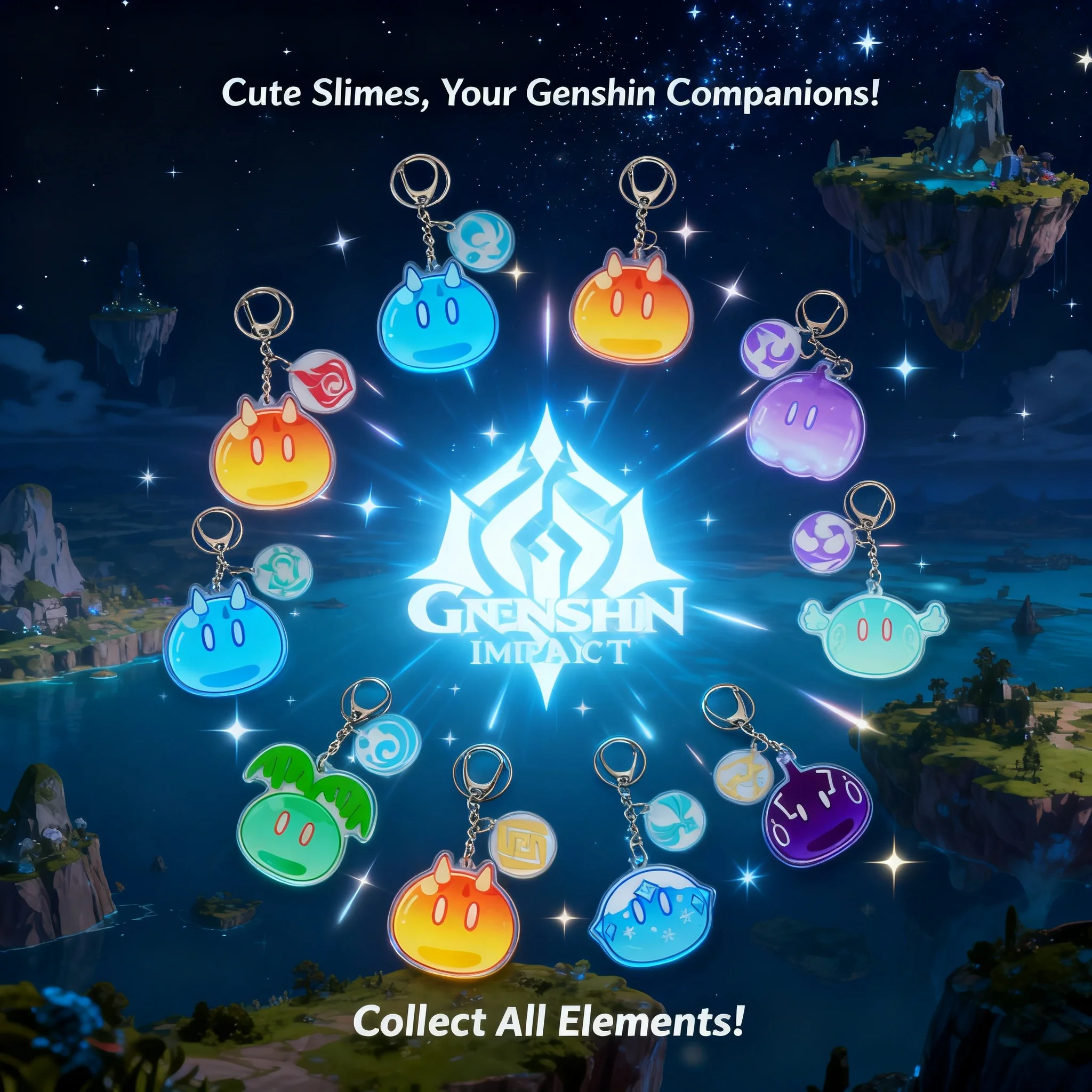 

Акриловый брелок Genshin Impact в виде слайма, аниме-мерч, акриловая подставка, оптовые аксессуары для косплея, подарок для фанатов аниме