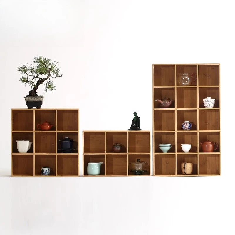 

Bamboo teacup teapot storage rack tea set display rack rack