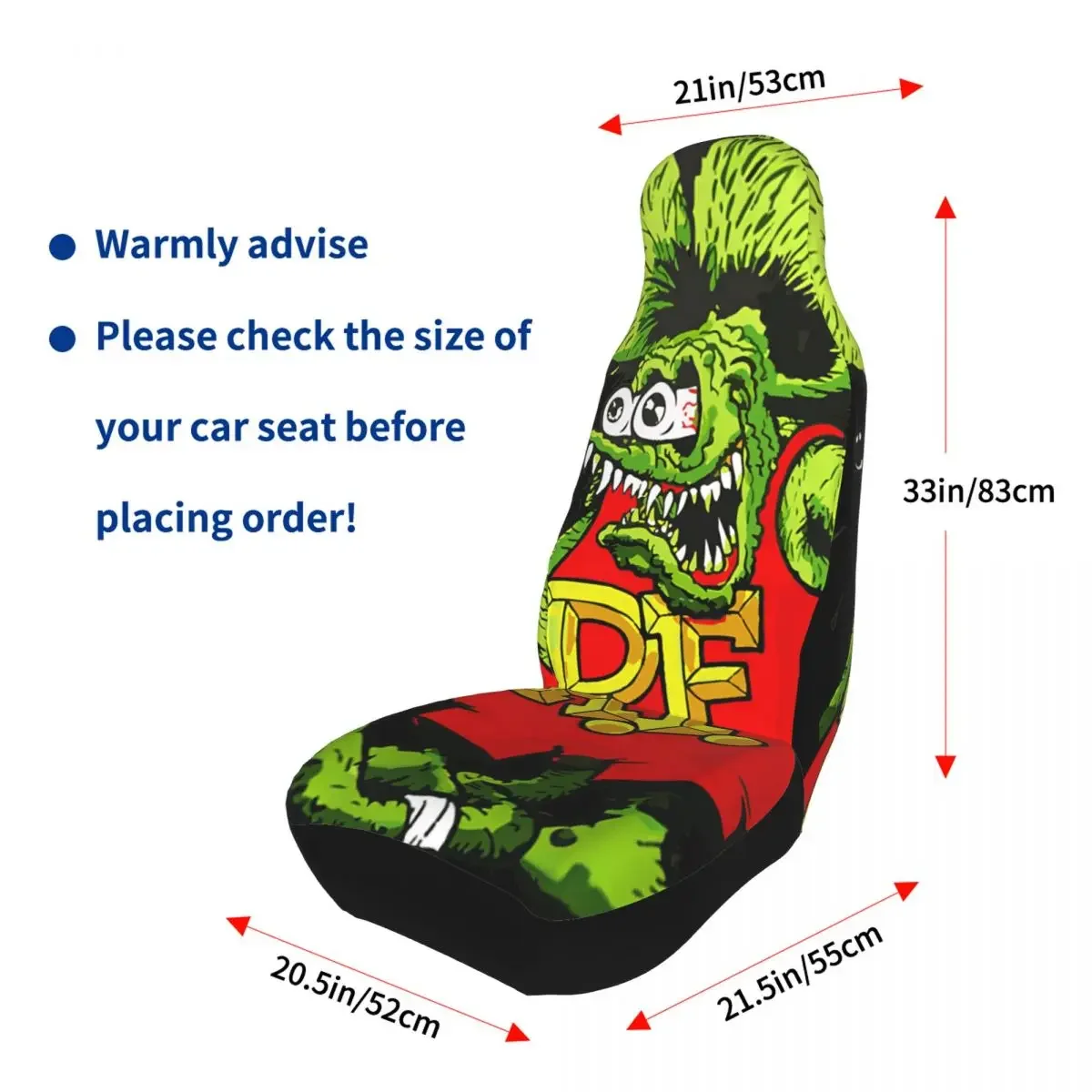 The Rat Fink Car Seat Cover Custom Printing Universal Front Protector Accessories Cushion Set