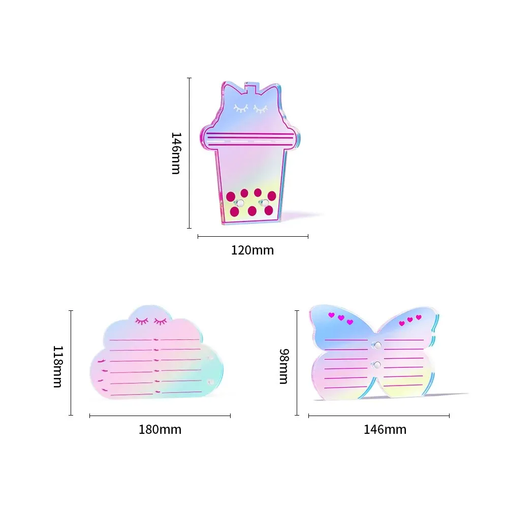 1Pcs Colorful Acrylic Eyelash Extension Holder Pallet Storage Cup Box Butterfly Cloud Shape Lash Holder With Scale