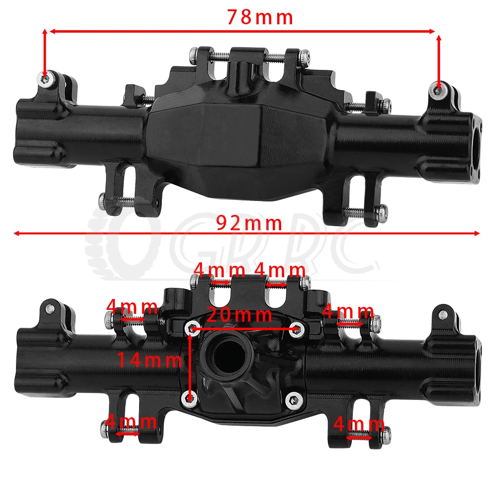 CNC Aluminum Front or Rear Axle Housing for LOSI Mini LMT 1/18 LOS212035 Brushed Monster Truck Metal Alloy Upgrade Parts